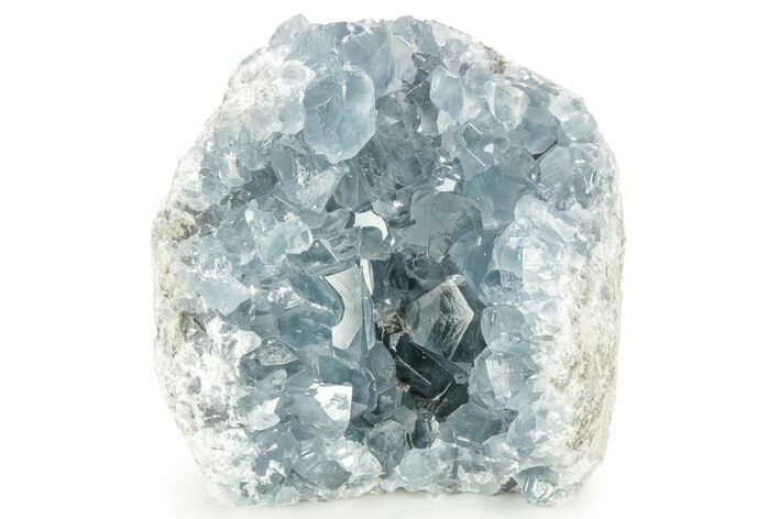 Sparkly Celestine (Celestite) Geode - Deep Blue Crystals #228997